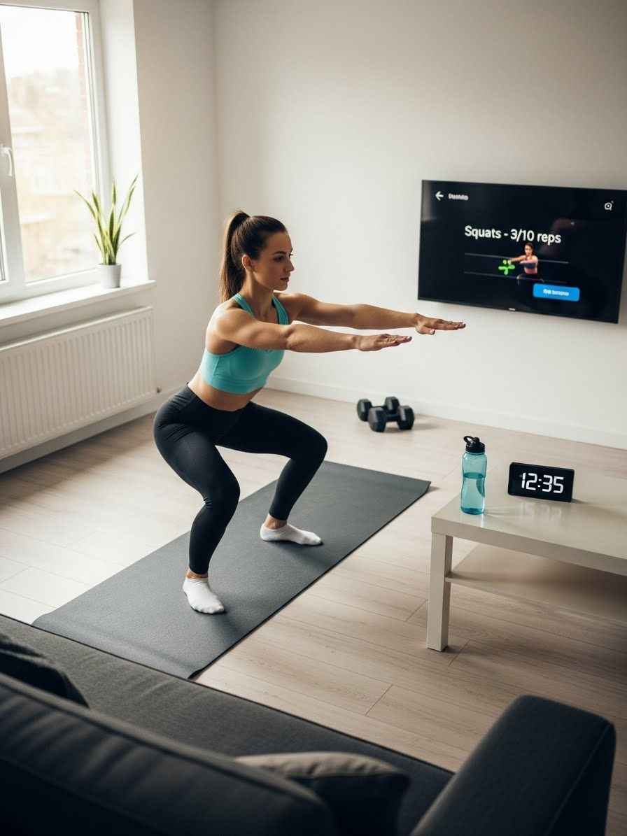 Weekly workout matrix for short home training sessions